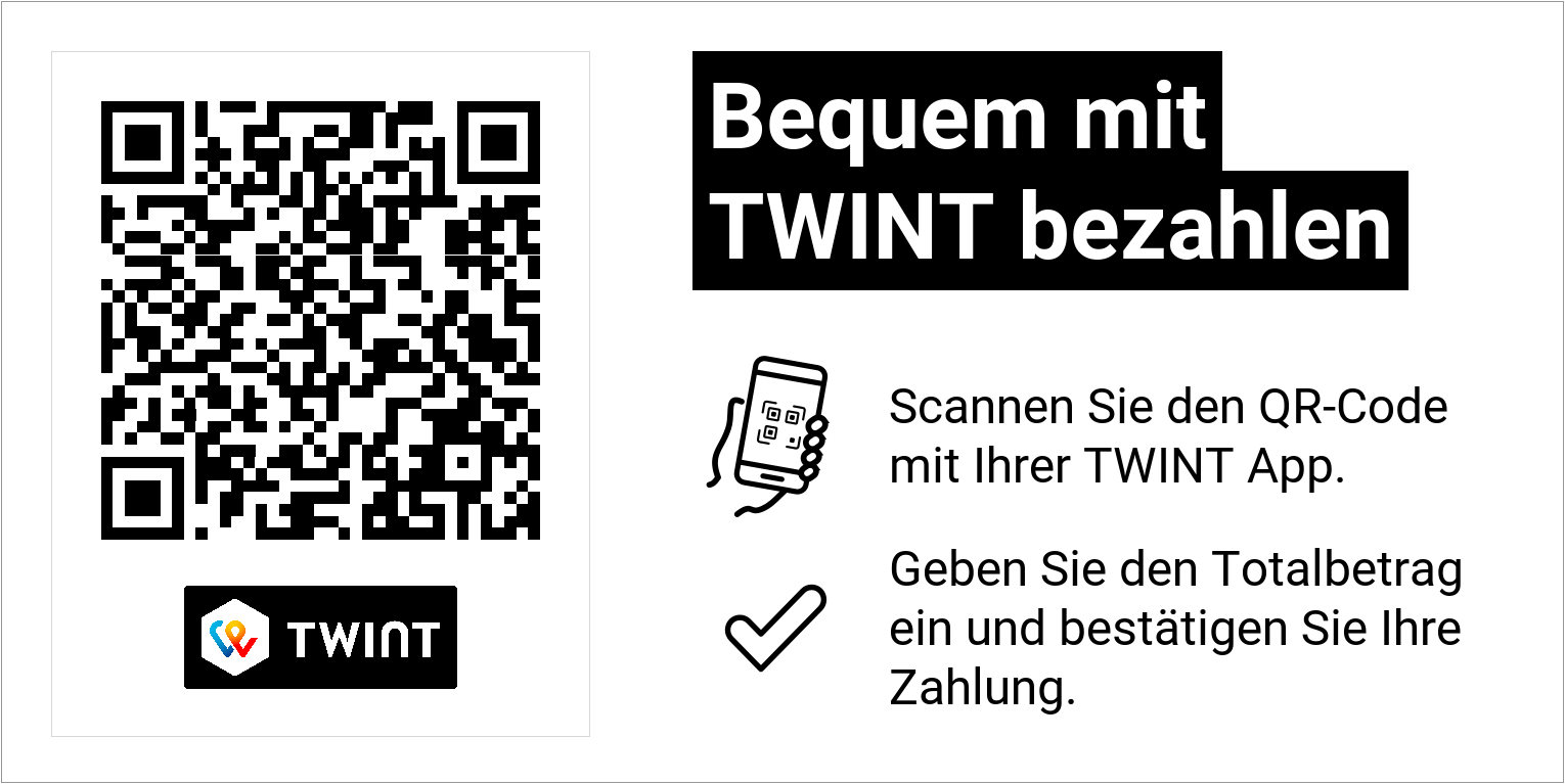 QR Code zum bargeldlosen Zahlen mittels Twint